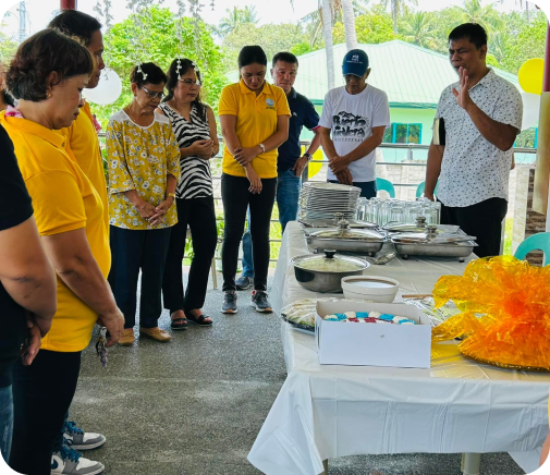 Group prayer before event